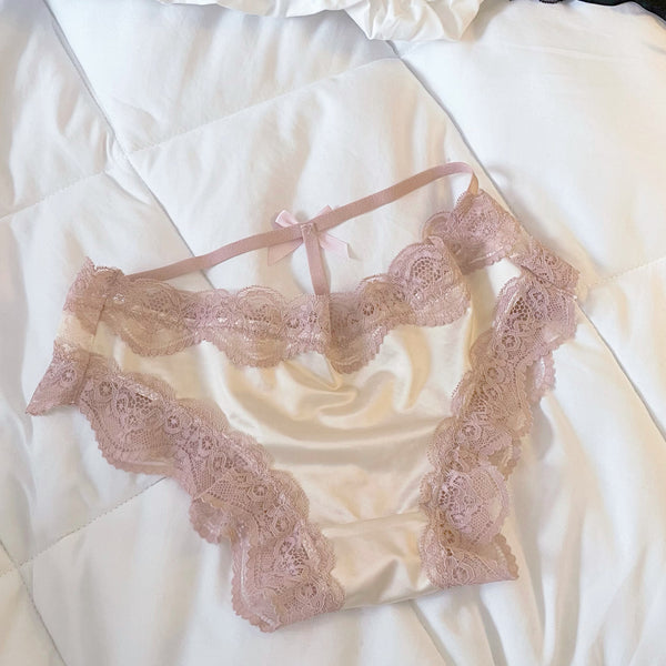 French Lace and Satin Sexy Thong