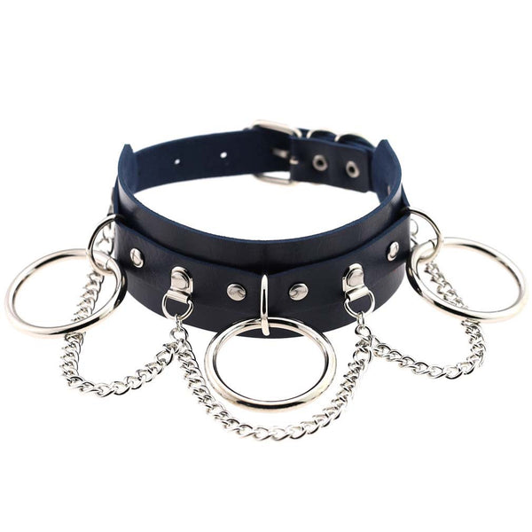 Gothic Punk Leather Chocker Necklace