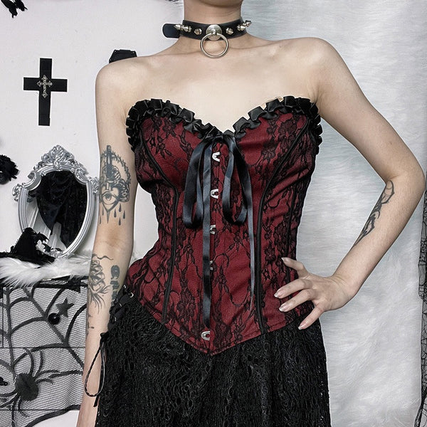 Gothic Vintage Fishbone Bustier Corset Top